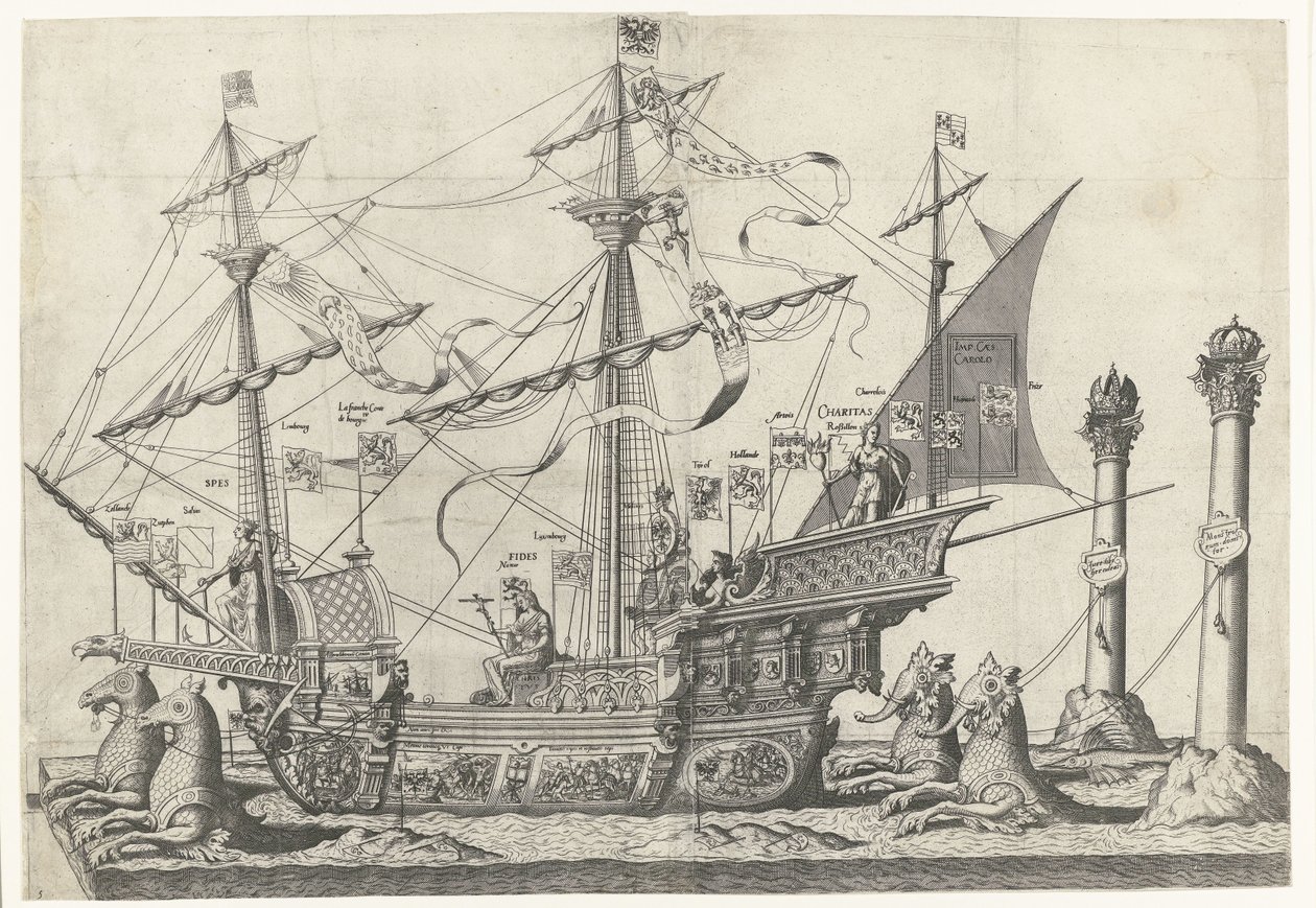 Het schip Victoria, nr. 5 door Joannes van Doetechum (I)