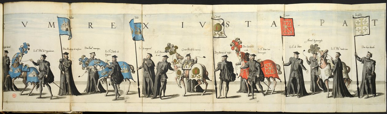 Begrafenisstoet in Antwerpen ter gelegenheid van de dood van keizer Karel V, 1558 door Joannes van Doetecum