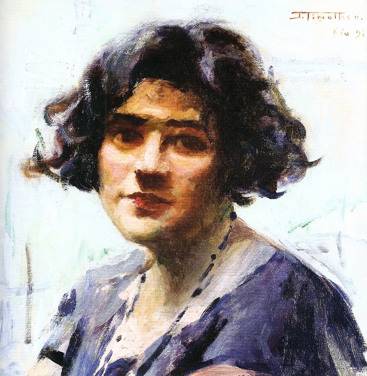 Portret van een vrouw door Joao Timoteo da Costa