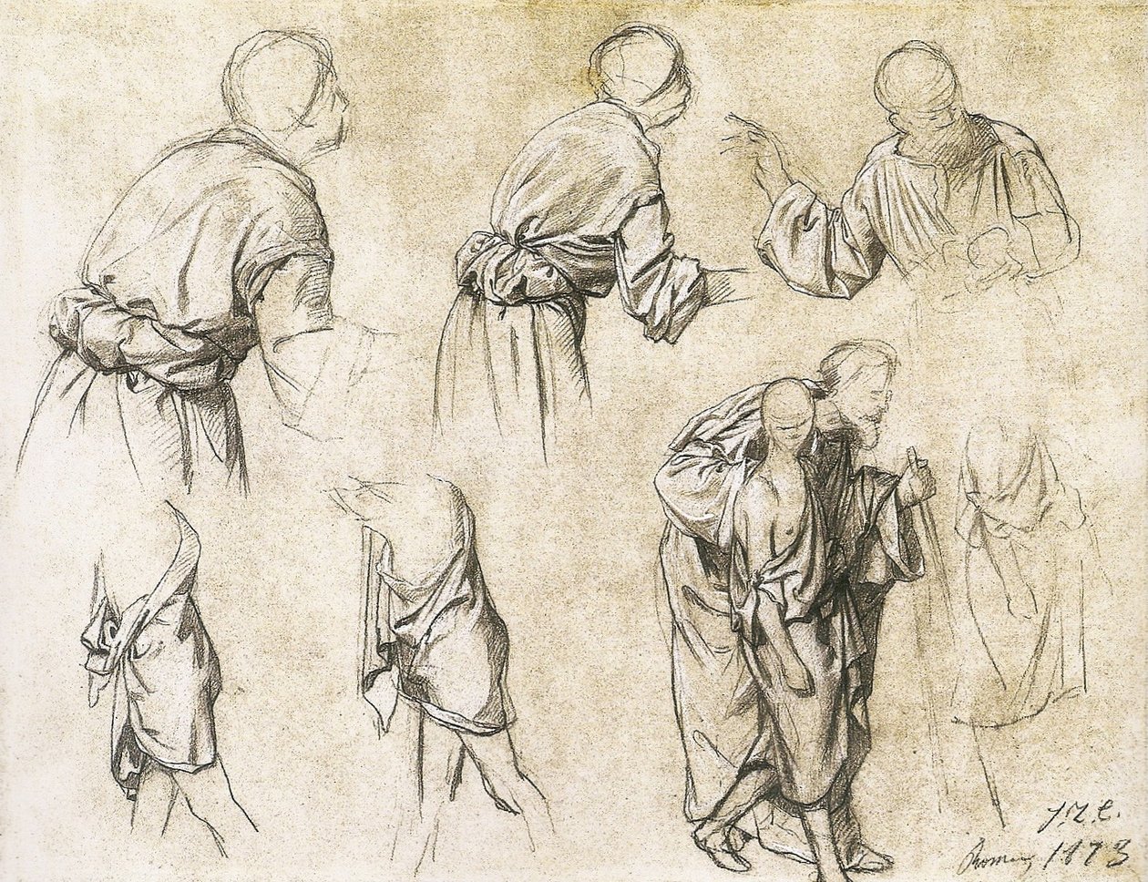 Studie voor De penning van de weduwe door Joao Zeferino da Costa
