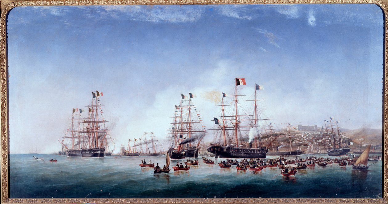 Italiaans schip Regina Maria Pia in de haven van Lissabon door Joao Gomes da Silva Pedroso