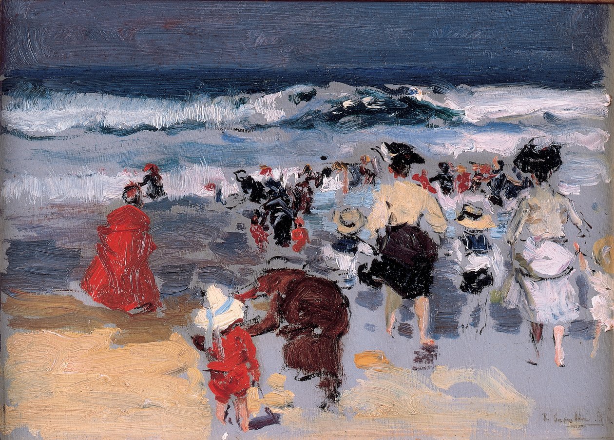 Strand van Biarritz, 1906 door Joaquín Sorolla