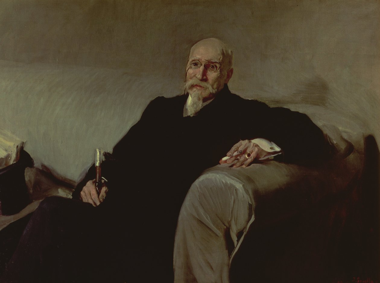 Portret van Jose Echegaray y Eizaguire (1832-1916) Spaanse wiskundige en toneelschrijver door Joaquin Sorolla y Bastida