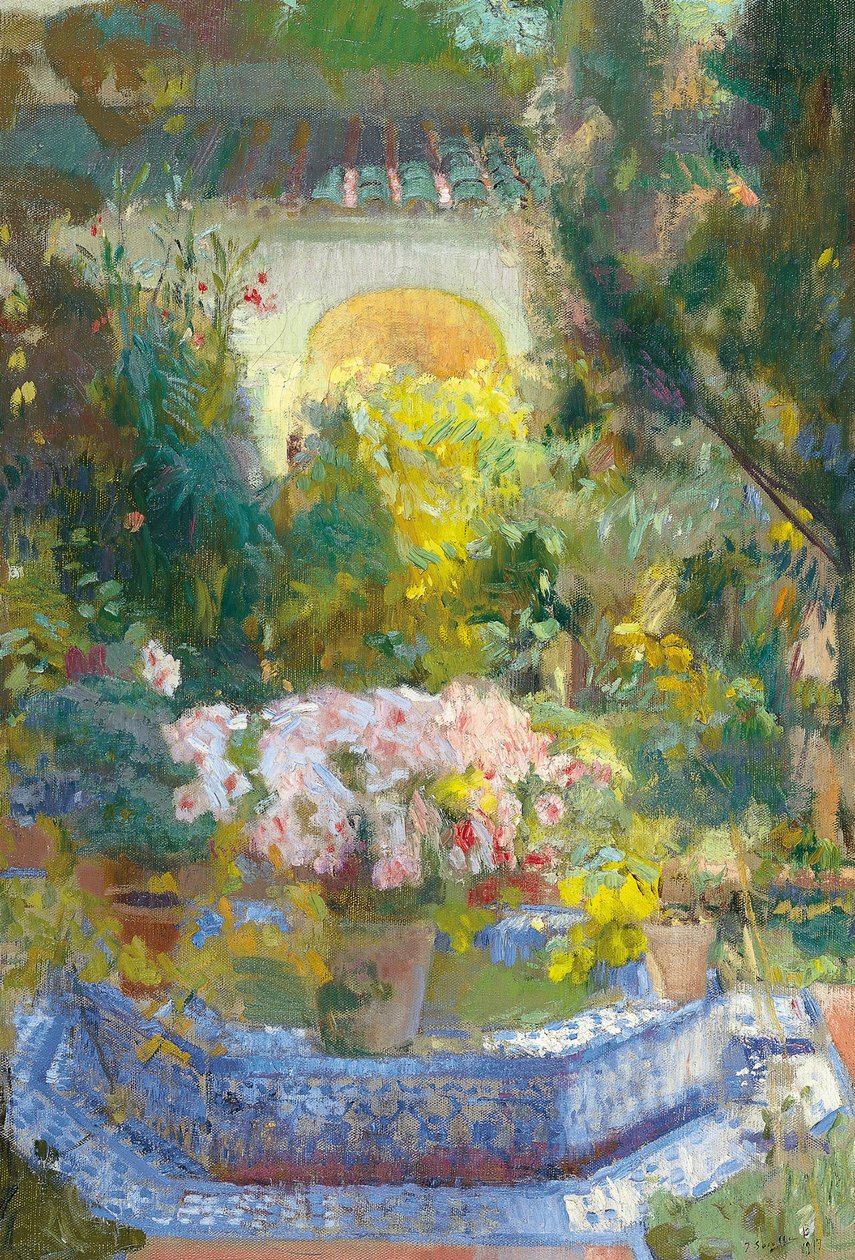 De binnenplaats van het Sorolla-huis door Joaquin Sorolla y Bastida