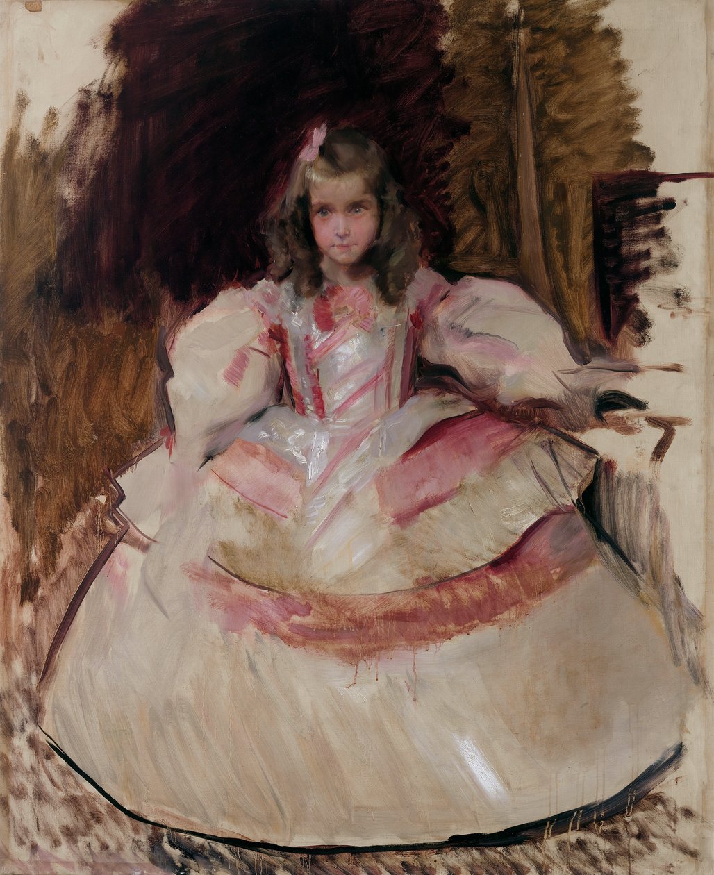 Het meisje María Figueroa gekleed als menina door Joaquín Sorolla
