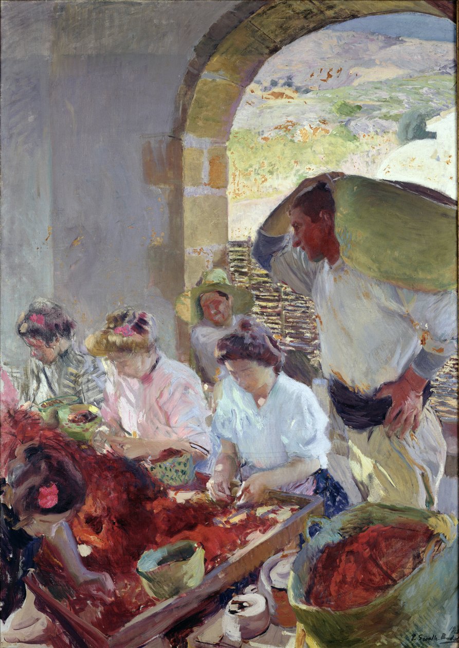 Het voorbereiden van de droge druiven, 1890 door Joaquín Sorolla