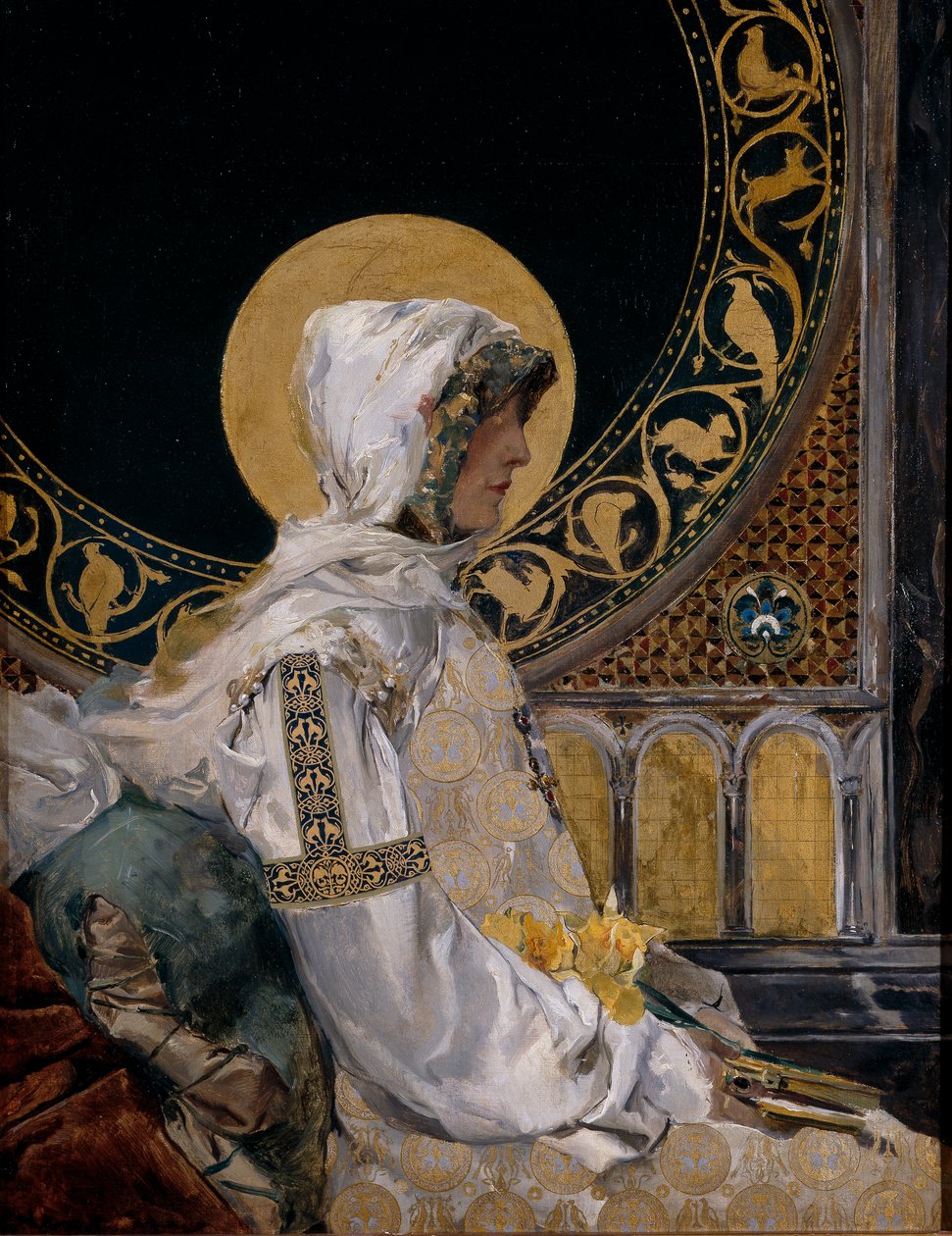 Heilige in gebed door Joaquín Sorolla