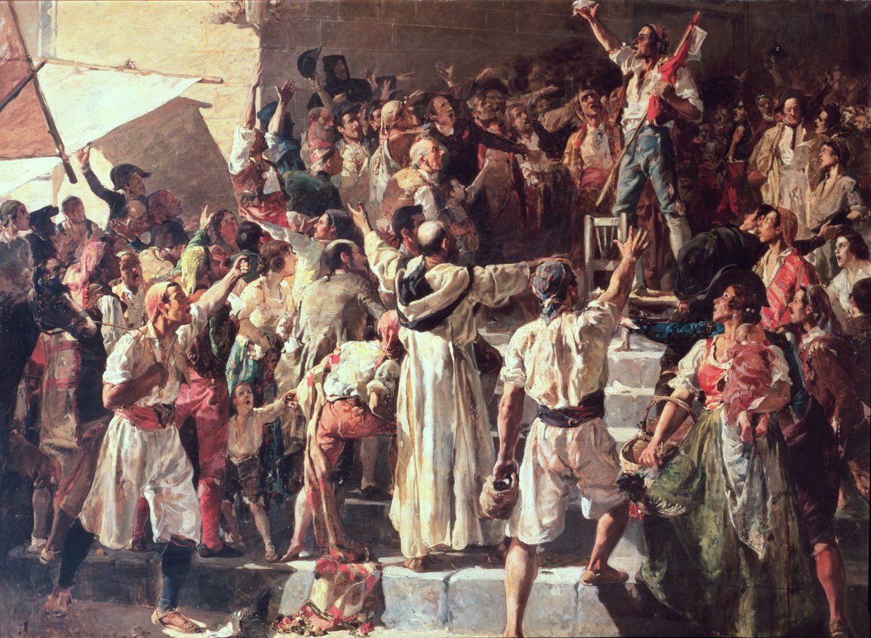 De kreet van de Palleter die oorlog verklaart aan Napoleon, 1884 door Joaquín Sorolla