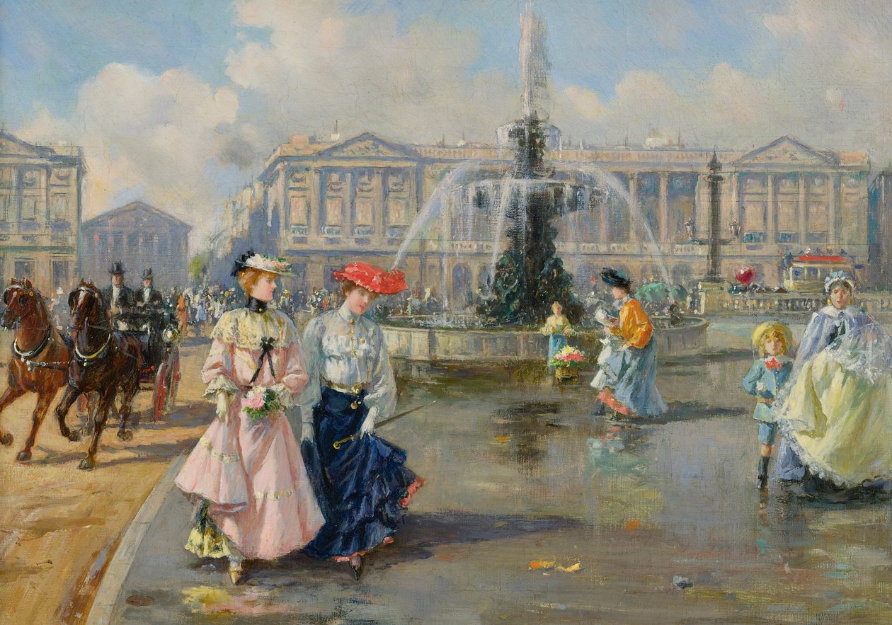 Place de la Concorde, c.1872 door Joaquín Pallarés Allustante