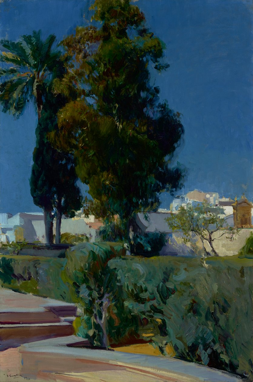 Hoek van de Tuin, Alcazar, Sevilla, 1910 door Joaquín Sorolla