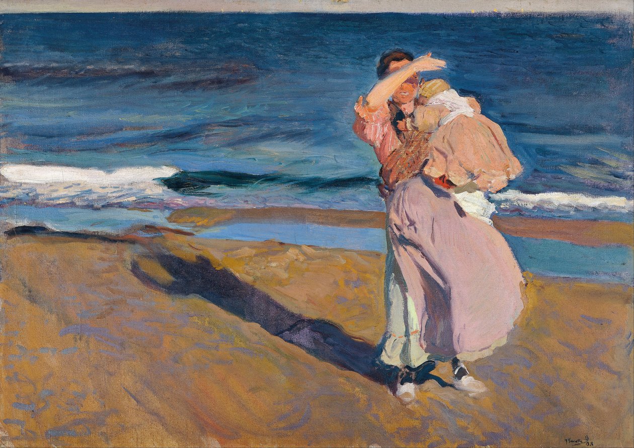 Visvrouw met haar Zoon door Joaquín Sorolla