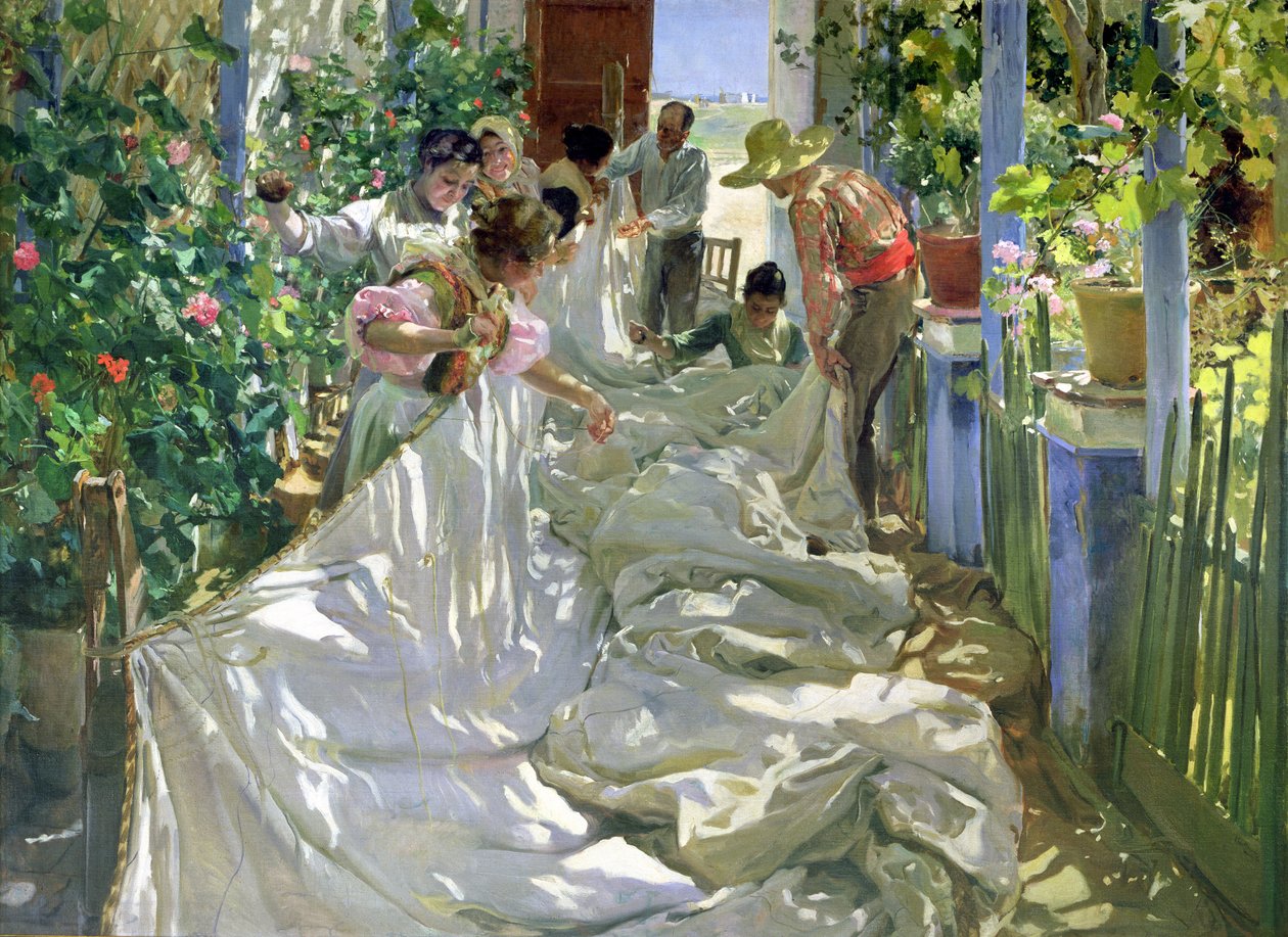 Zeil Repareren, 1896 | Joaquín Sorolla | Kunstafdruk