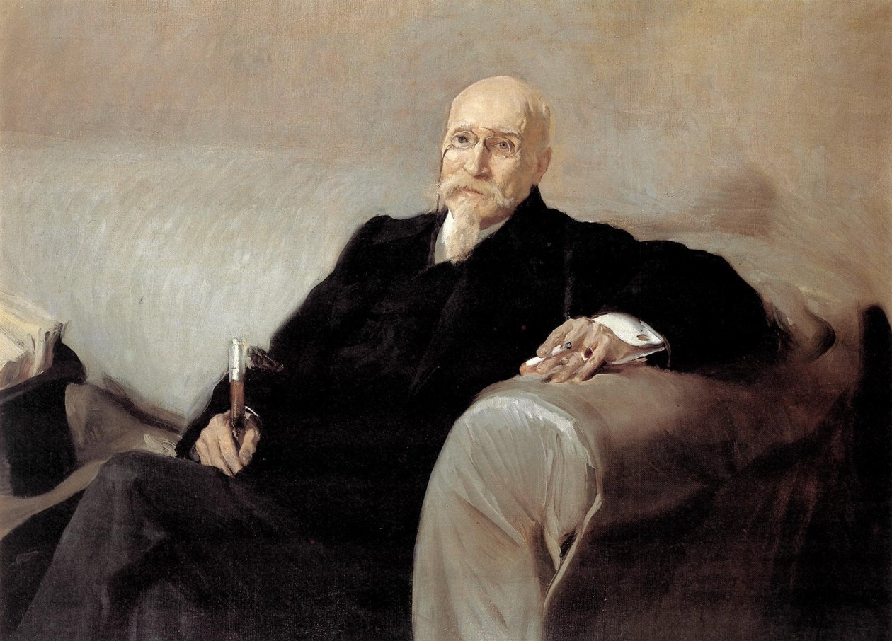 Spanish: Retrato de José Echegaray (1832-1916) Portrait of José Echegaray door Joaquín Sorolla