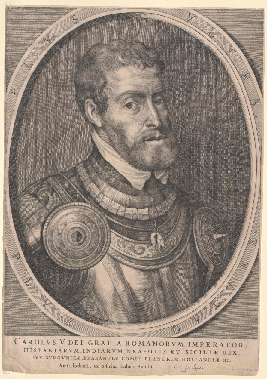 Heilige Roomse Keizer Karel V door Jodocus The Younger Hondius