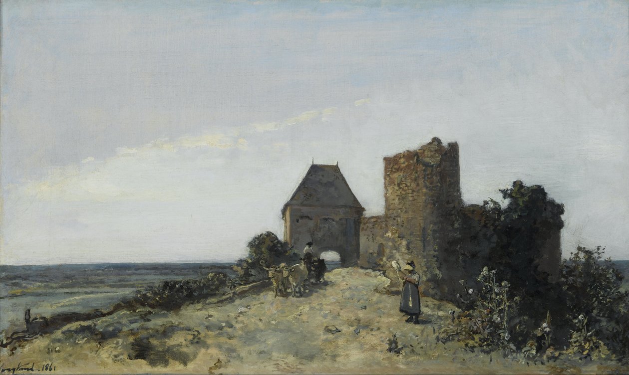 Ruïnes van het Kasteel Rosemont door Johan Barthold Jongkind