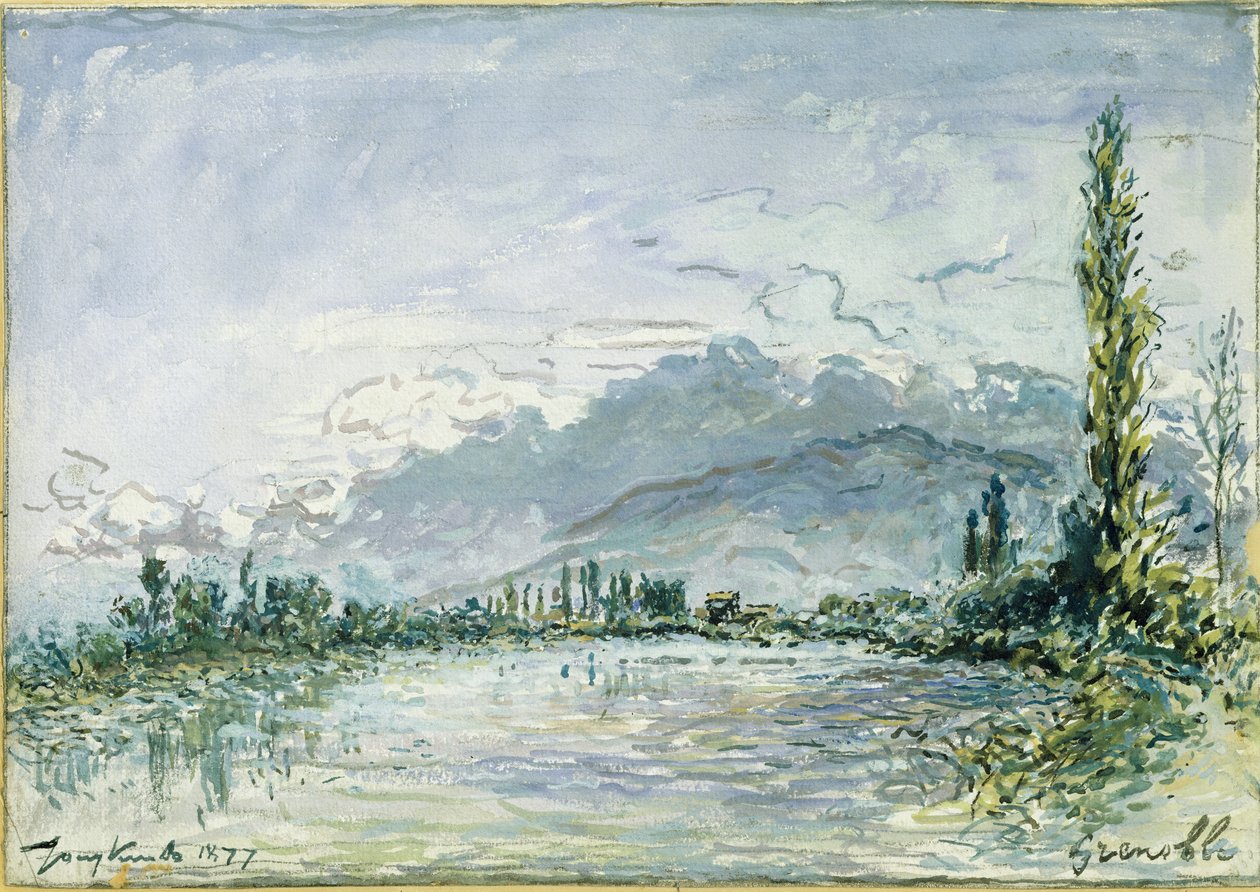 De rivier Isère bij Grenoble, 1877 door Johan Barthold Jongkind
