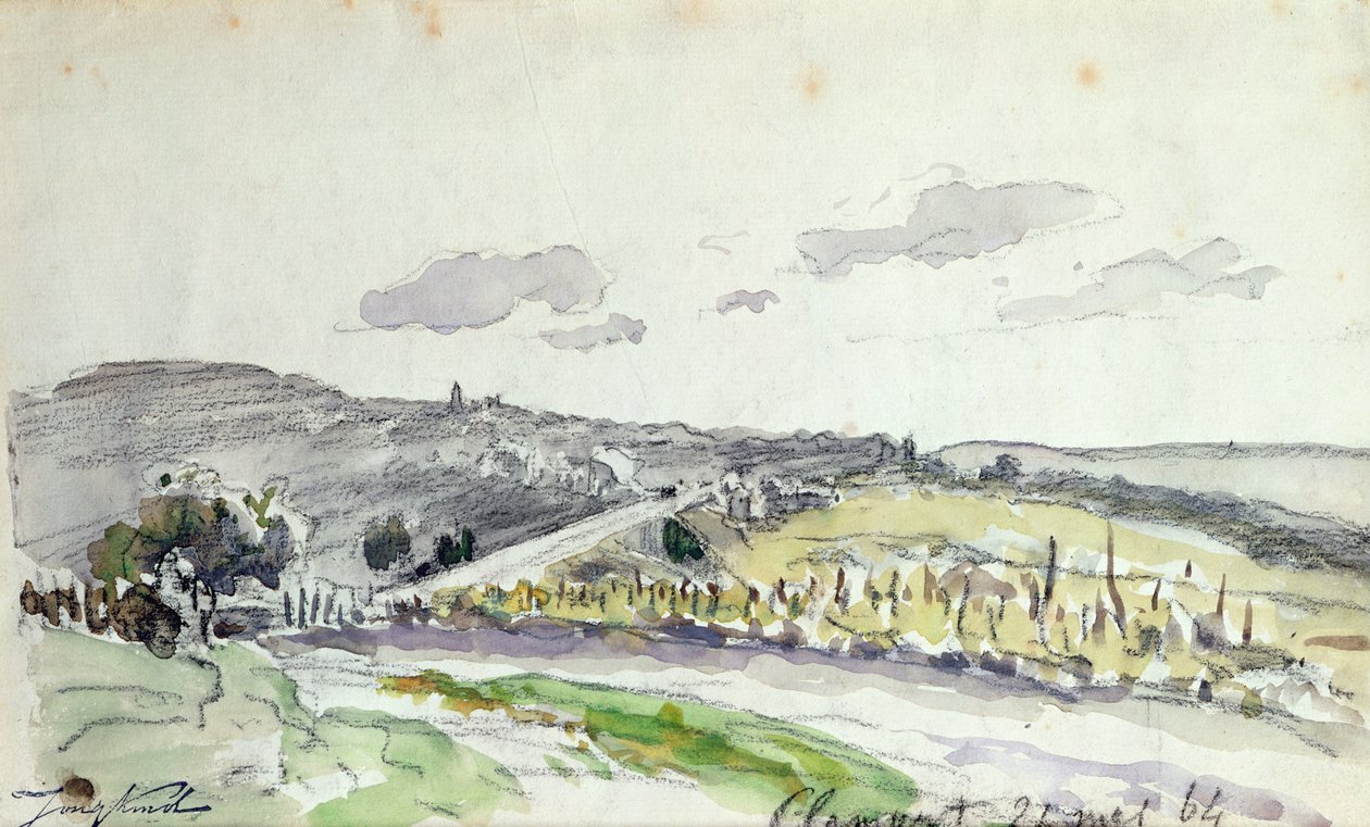 Uitzicht op Clamart, 1864 door Johan Barthold Jongkind