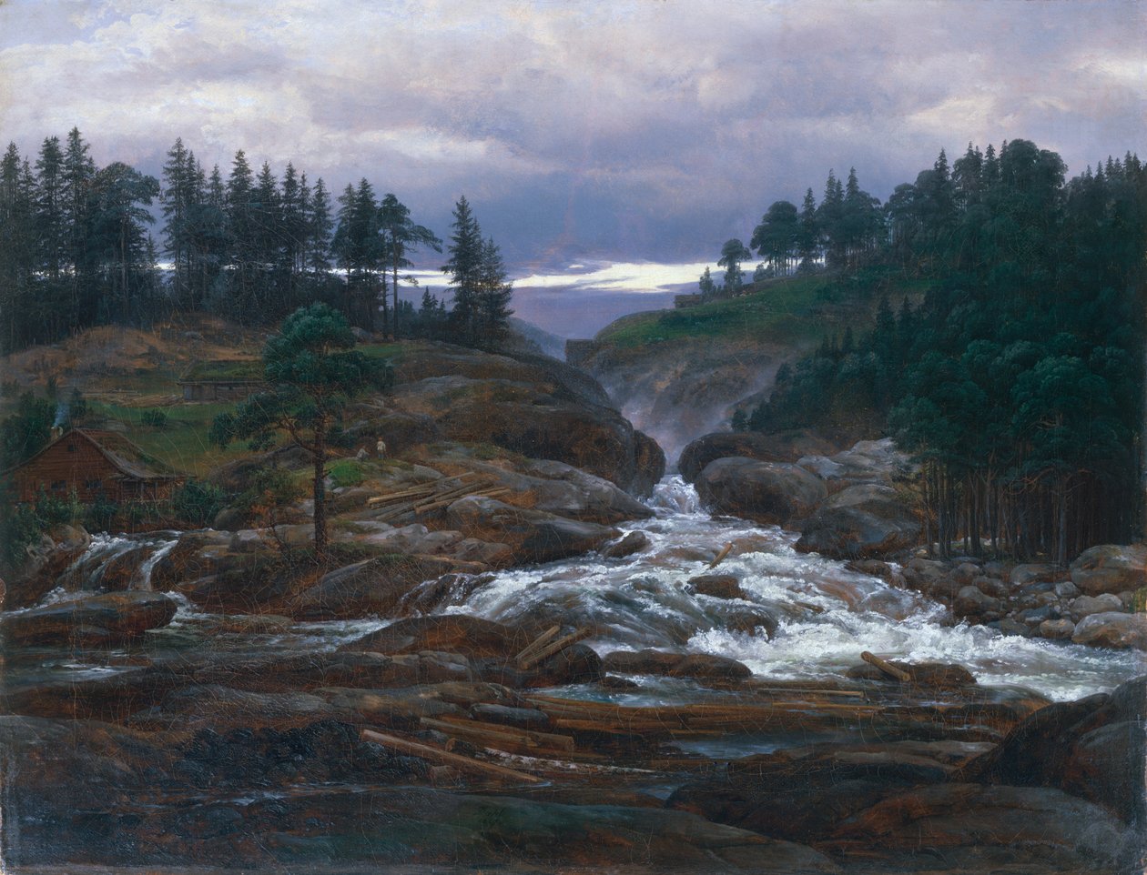 De Benedenwatervallen van de Labrofoss door Johan Christian Dahl