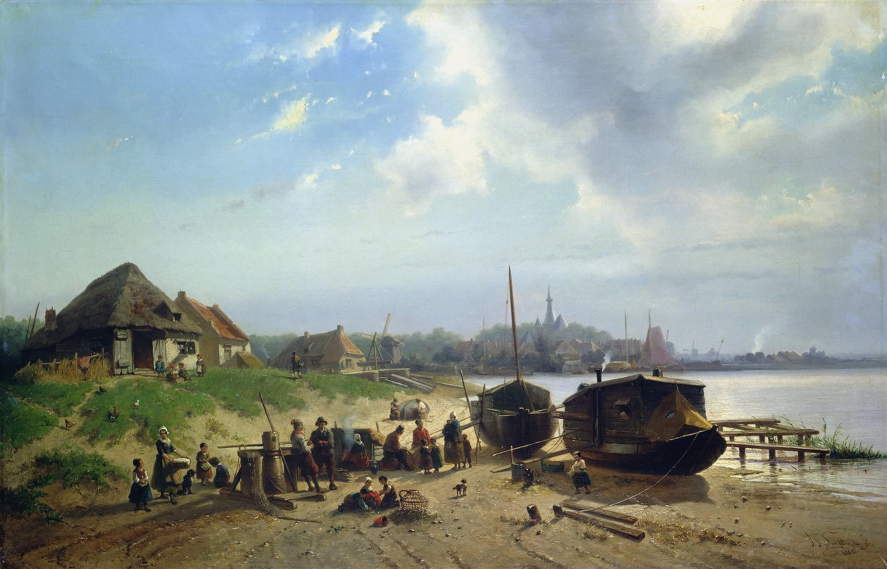 Uitzicht op de Nederlandse kust door Johan Gerard Smits