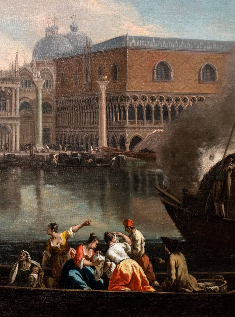 Gezicht op het San Marco-bekken, Venetië, ca. 1730-35 (Olieverf op doek) door Johan Anton Richter