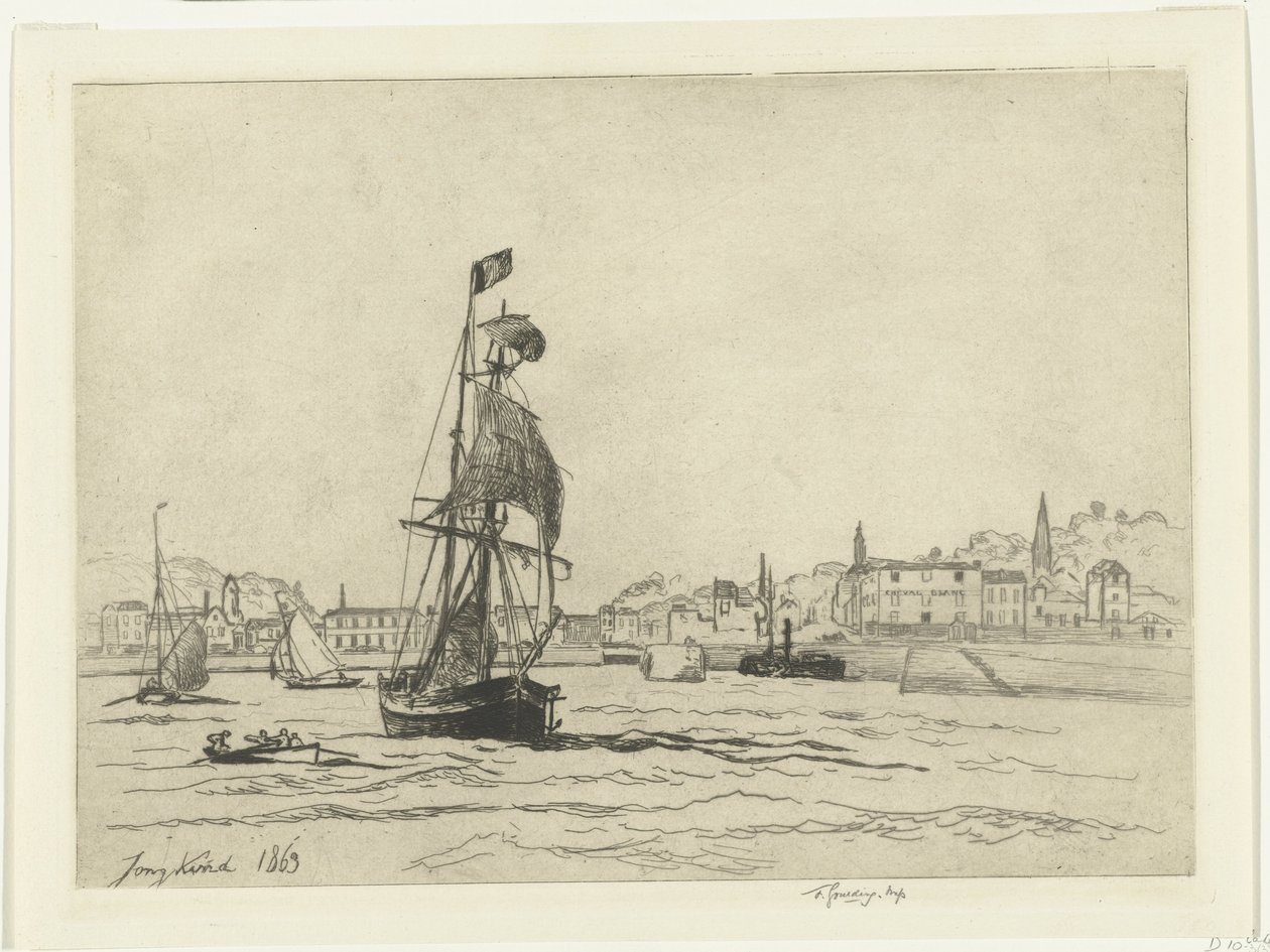 De haven van Honfleur door Johan Barthold Jongkind