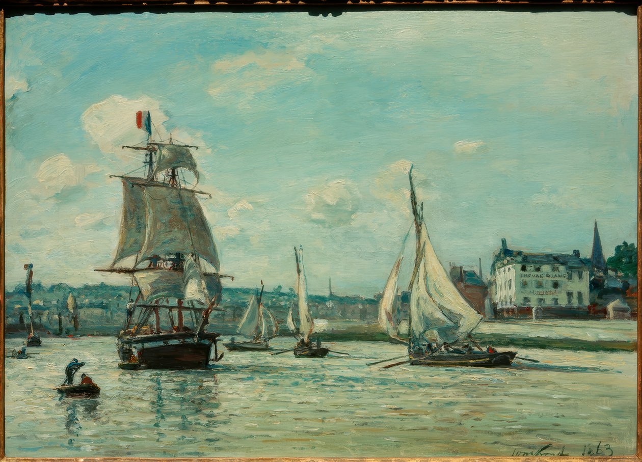 Ingang van de haven van Honfleur door Johan Barthold Jongkind