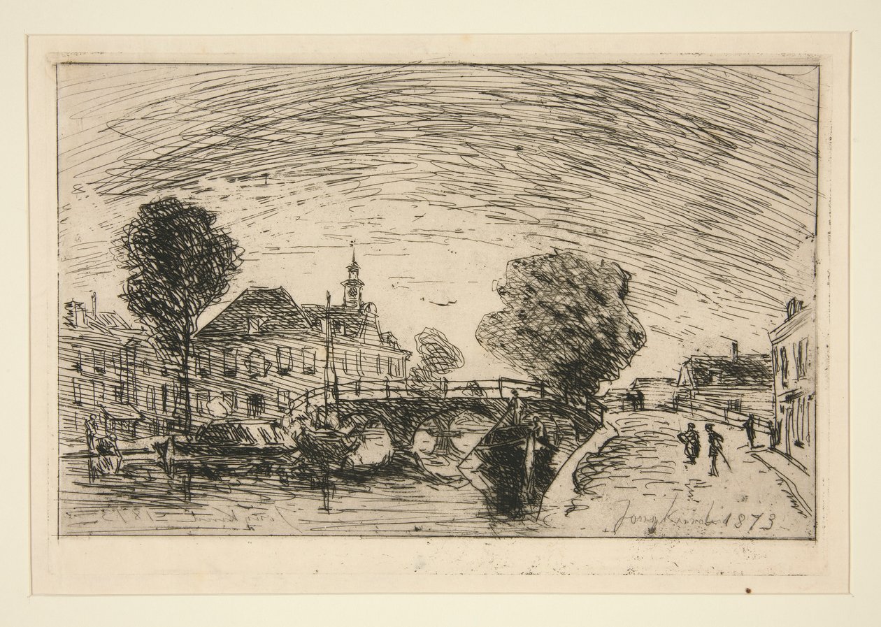 De brug over het kanaal door Johan-Barthold Jongkind