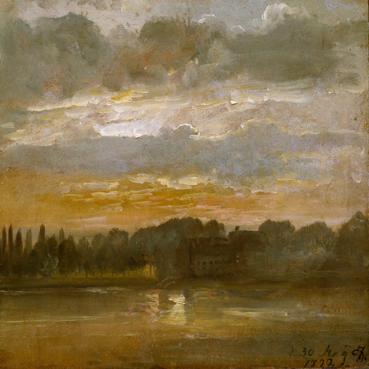 Avond aan de Elbe door Johan Christian Dahl