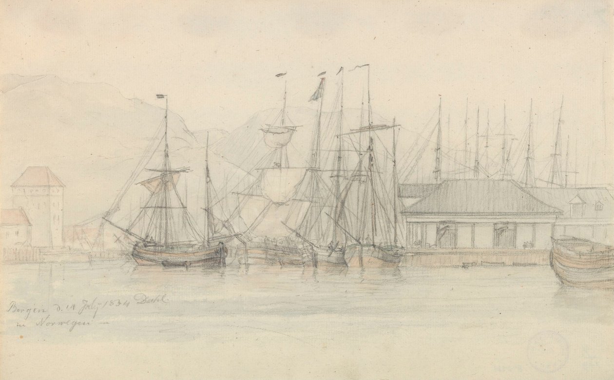 Haven van Bergen door Johan Christian Dahl
