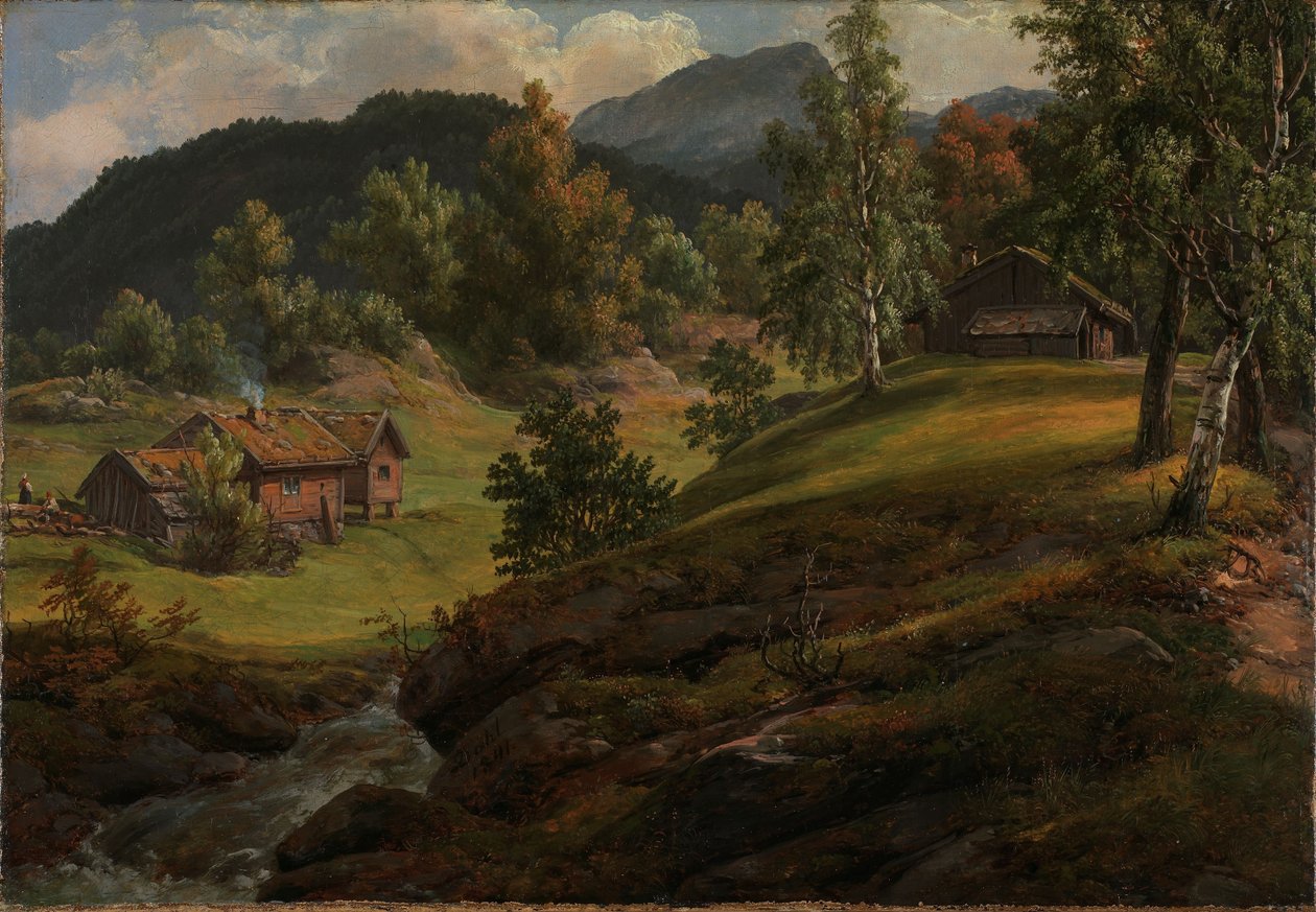 Boerderij bij Lysekloster door Johan Christian Dahl