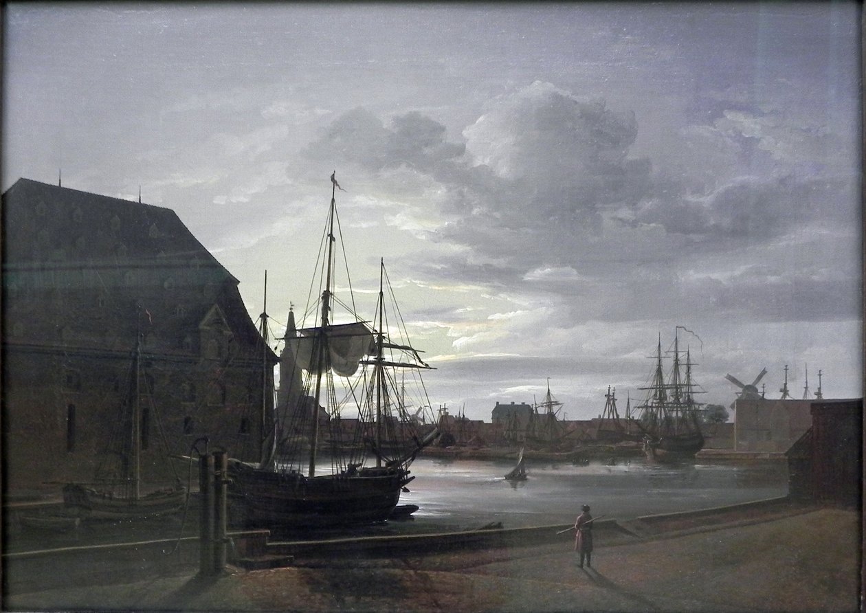 Frederiksholms Kanaal in Kopenhagen met de brouwerij van Christian IV door Johan Christian Dahl
