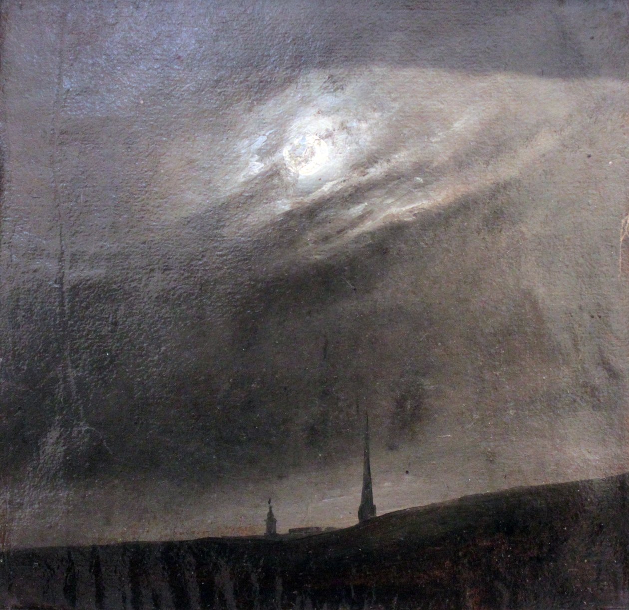 Duits: Mondnacht über Dresden Maannacht boven Dresden door Johan Christian Dahl
