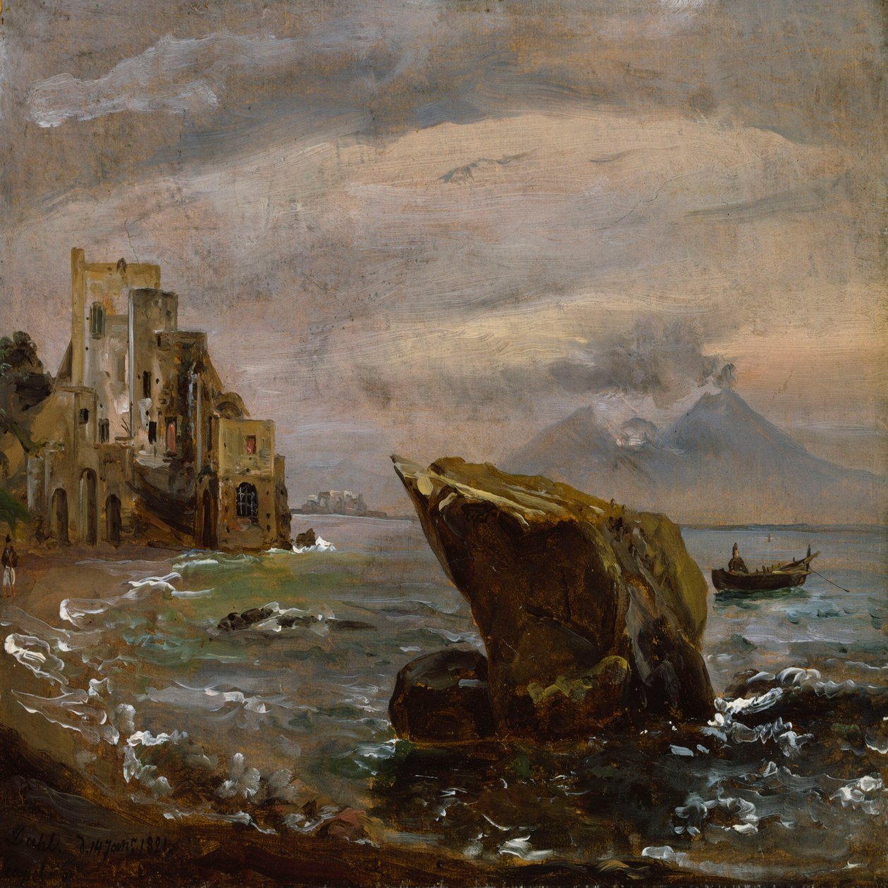 Kustlandschap bij Posillipo door Johan Christian Dahl