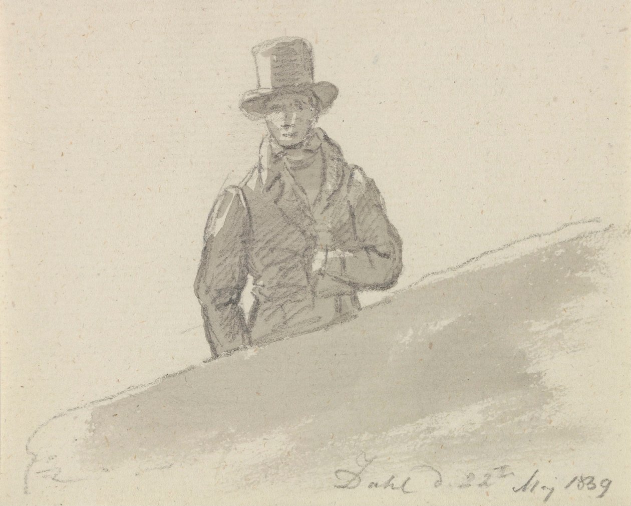 Mannelijke figuur met hoed door Johan Christian Dahl