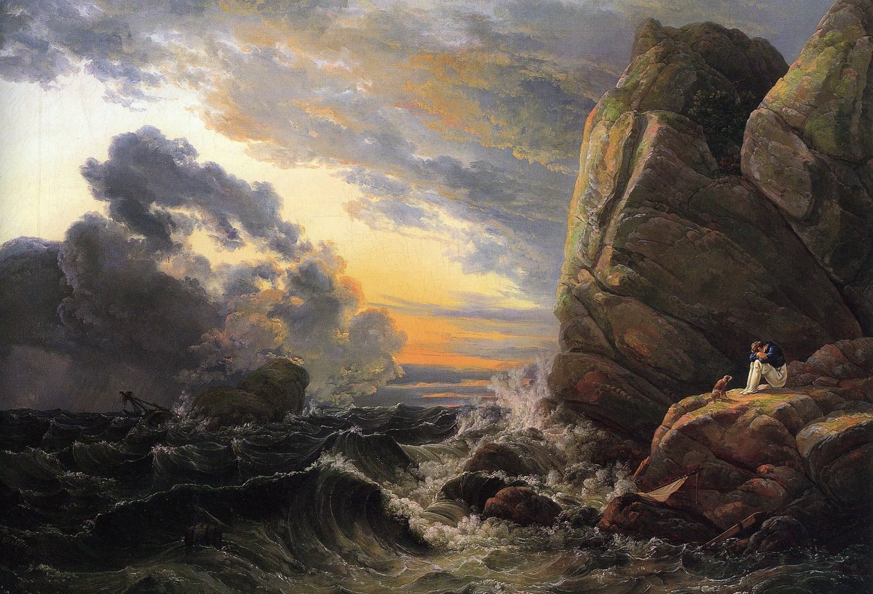 De ochtend na een stormachtige nacht door Johan Christian Dahl