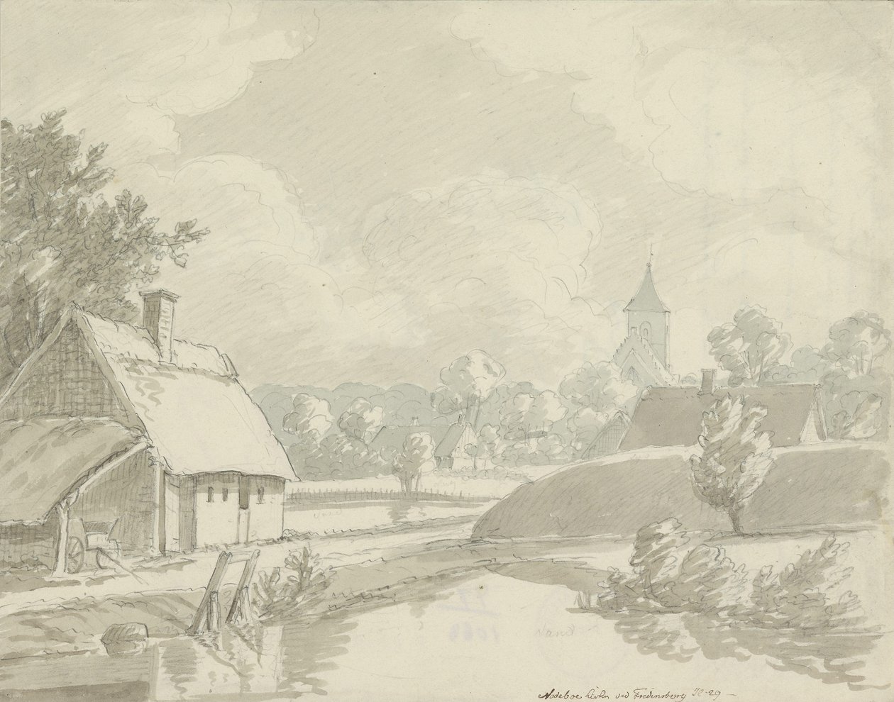 Kerk van Nødebo bij Fredensborg door Johan Christian Dahl