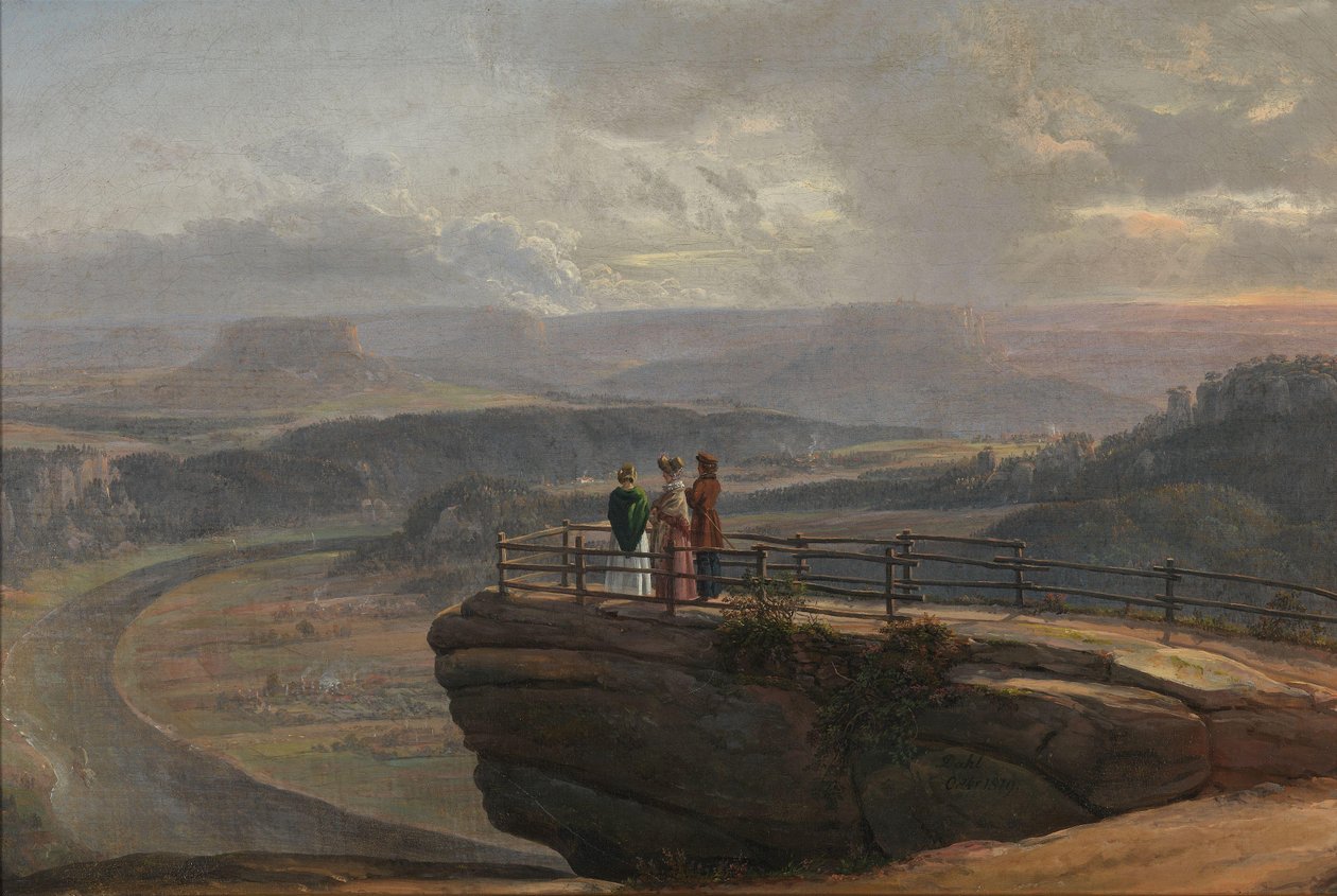 Noors:  Fra Bastei Uitzicht vanaf Bastei door Johan Christian Dahl