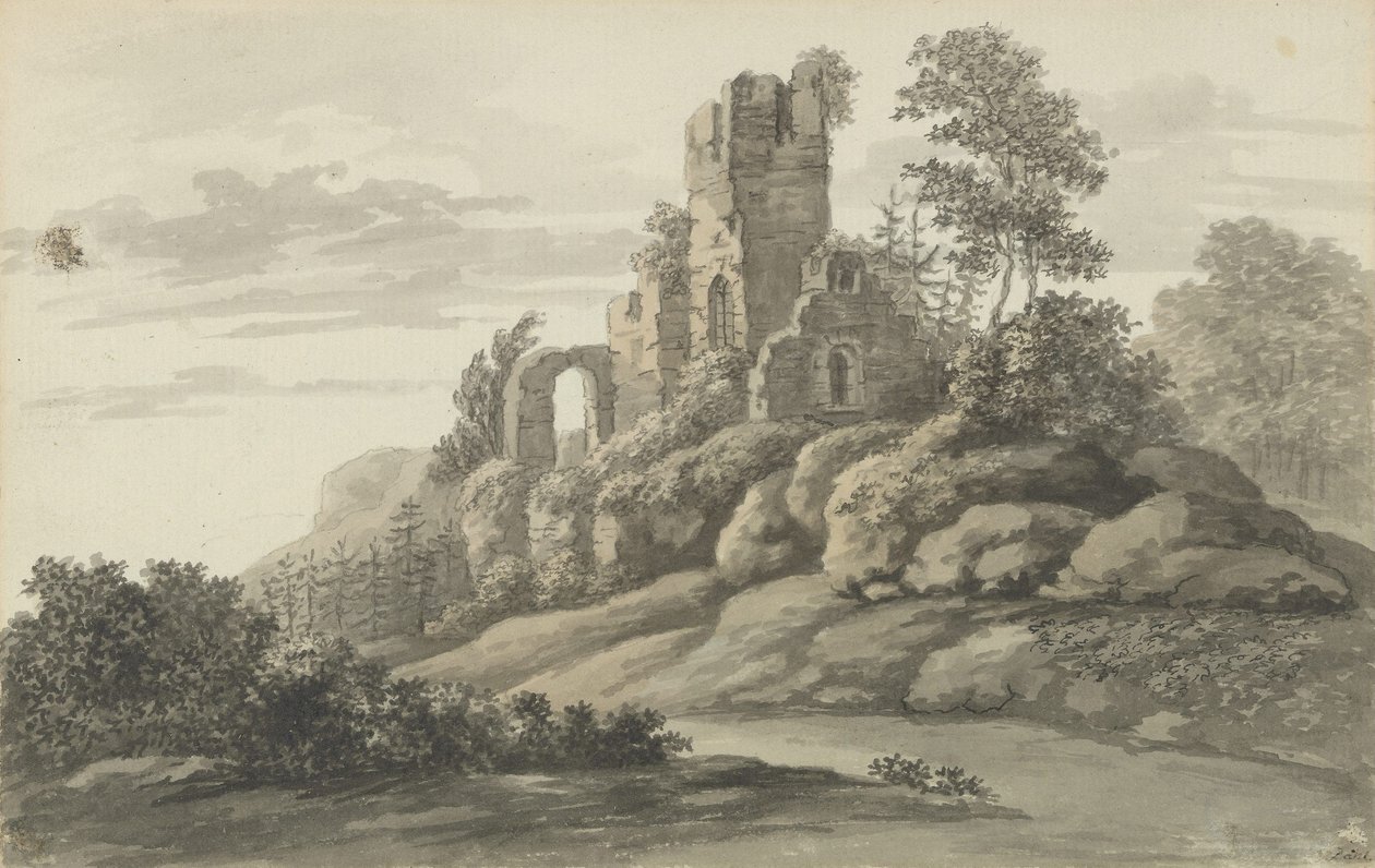 De kasteelruïne in Wehlen door Johan Christian Dahl