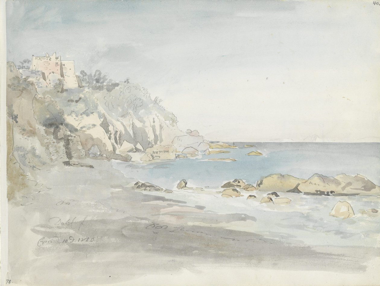 Het strand bij Marina Grande, Capri door Johan Christian Dahl