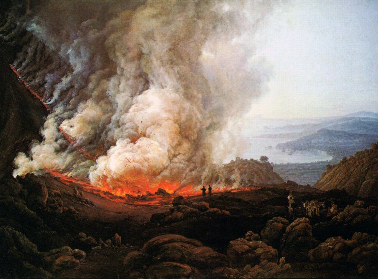 De uitbarsting van de Vesuvius in december 1820 door Johan Christian Dahl