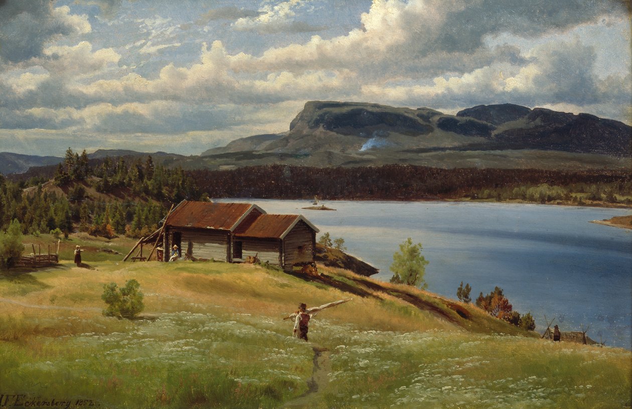 Kleine boerderij met dagelijks leven door Johan Fredrik Eckersberg