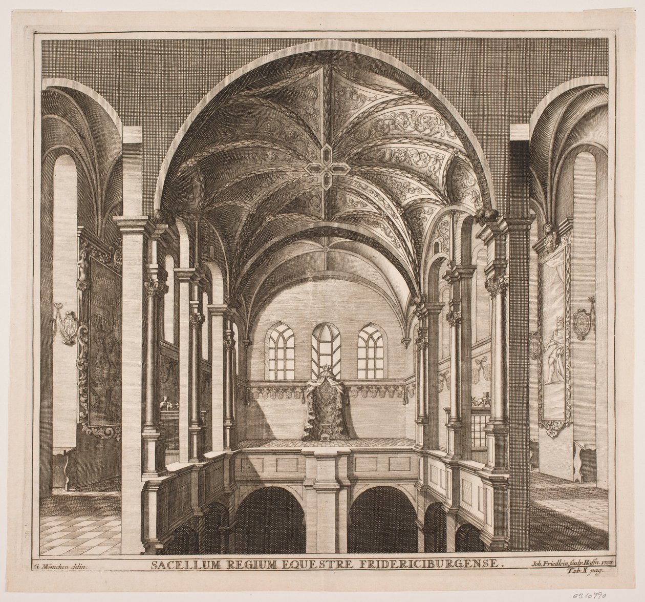Deens: De bovenste ronde in de slotkerk van Frederiksborg door Johan Friedlein
