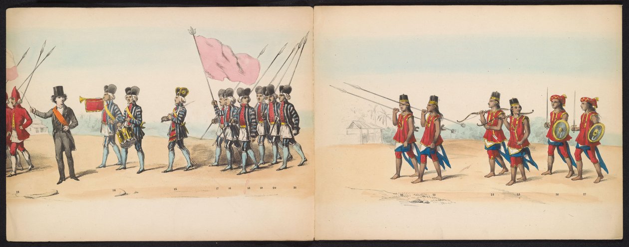Maskerade van de Delftse studenten, 1857 (plaat 2) door Johan Hendrik Hoffmeister