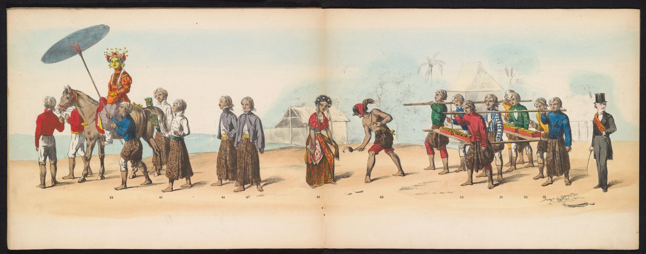 Maskerade van de Delftse studenten, 1857 (plaat 6) door Johan Hendrik Hoffmeister