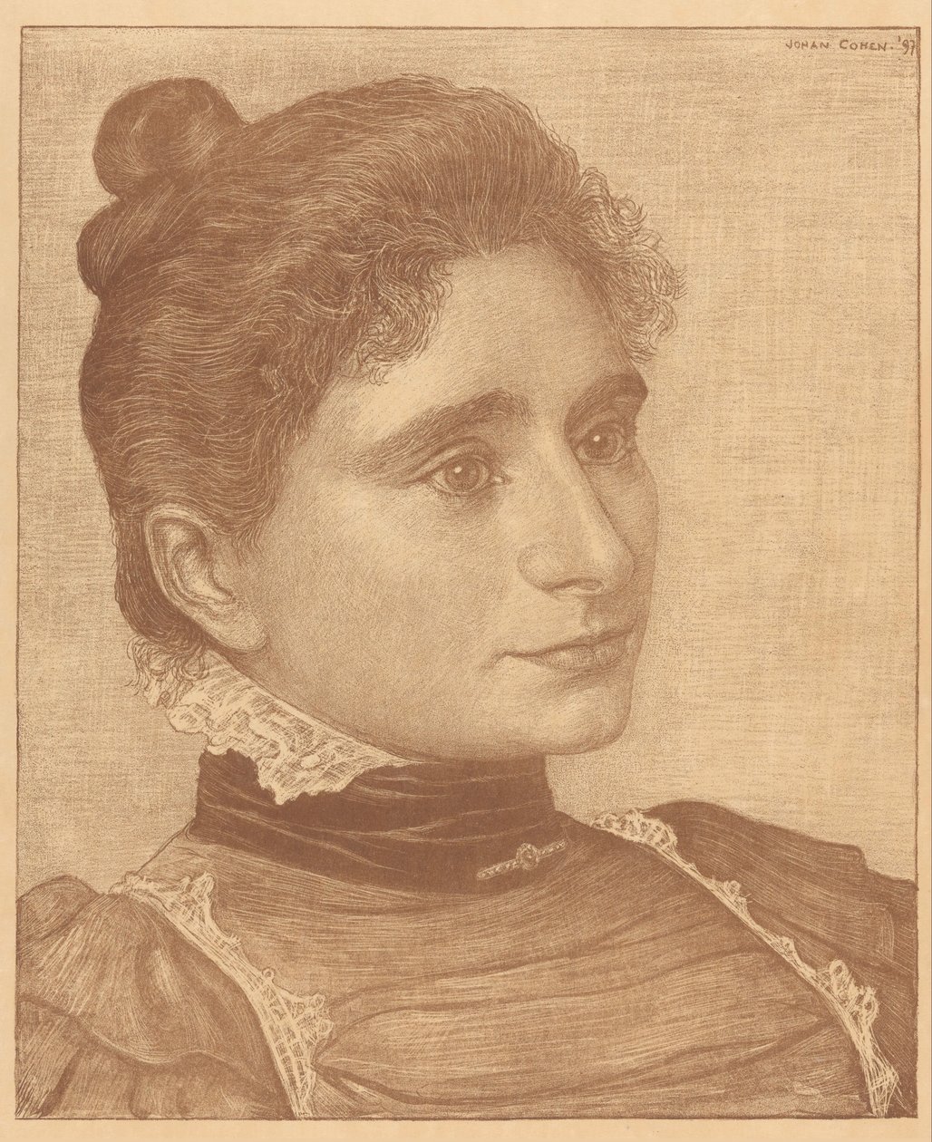 Portret van Meta Cohen Gosschalk door Johan Henri Gustaaf Cohen Gosschalk