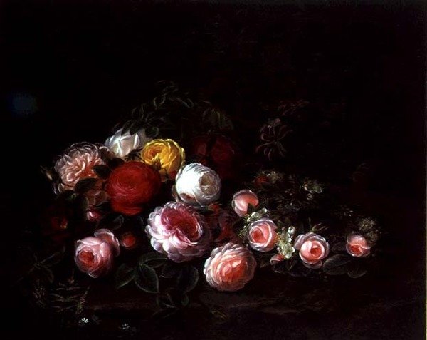 Rozen in een landschap door Johan Laurents Jensen