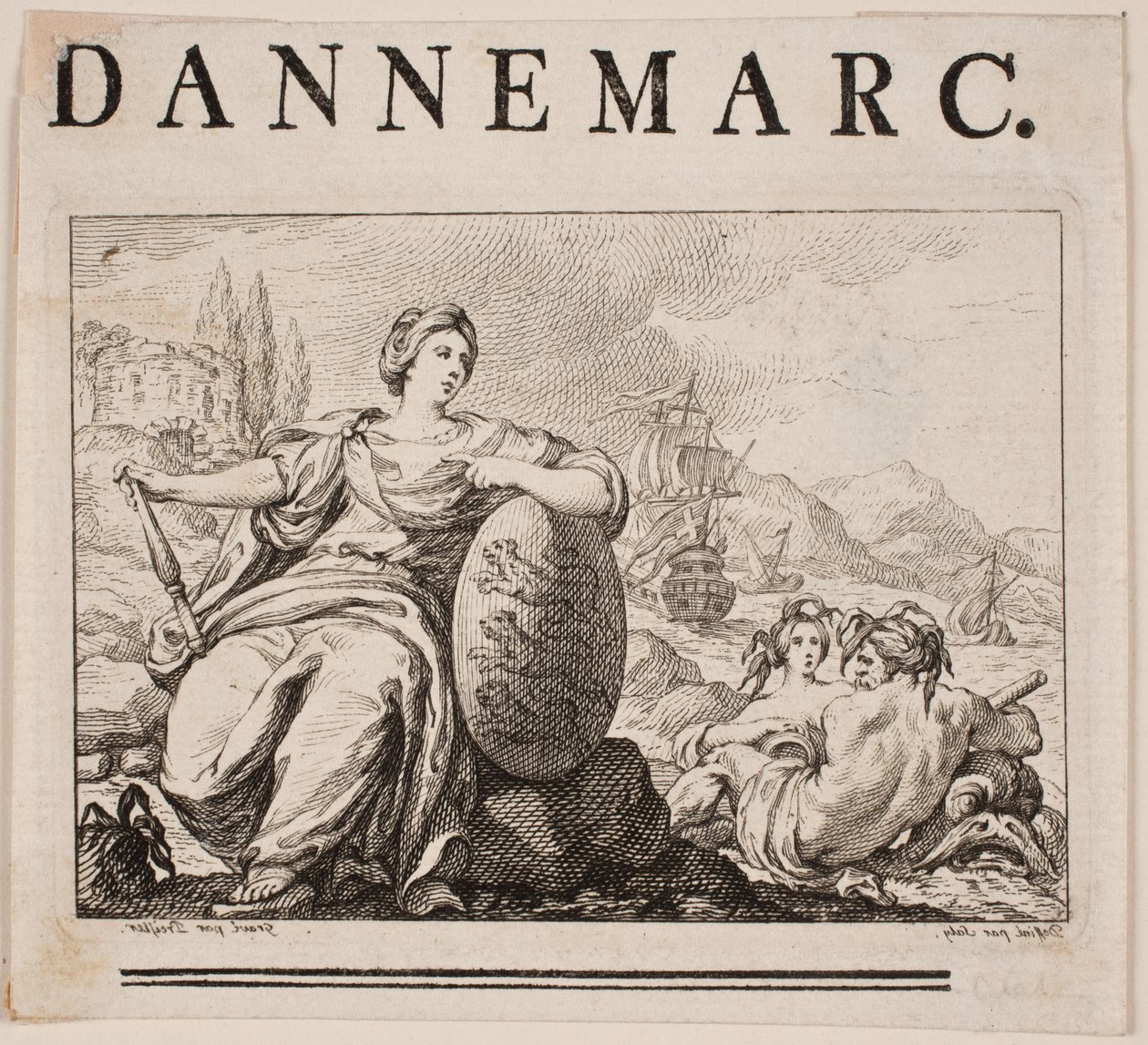Vignet voor P. H. Mallet: Histoire de Danemarc I, 1758 door Johan Martin Preisler