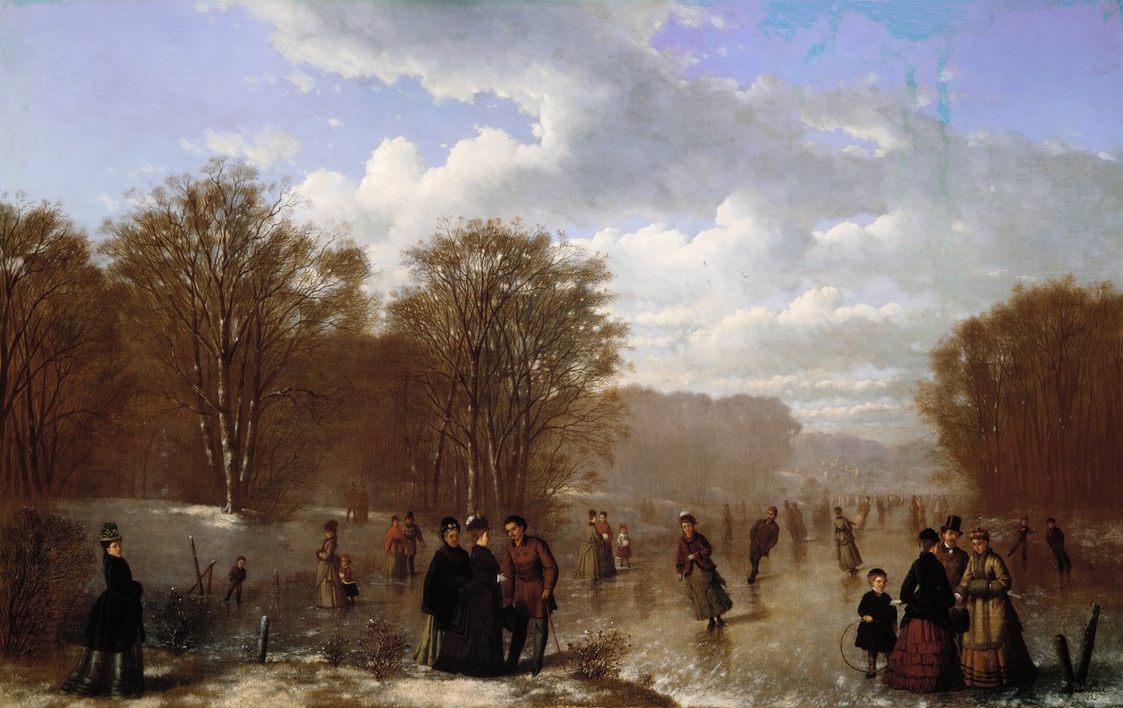 Schaatsen op de Wissahickon, 1875 door Johan Mengels Culverhouse
