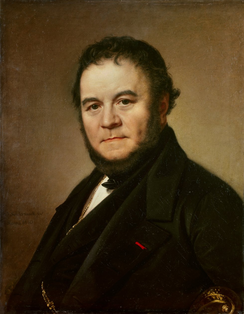 Portret van Henri Beyle, bekend als Stendhal, Franse schrijver door Johan Olaf Sodermark