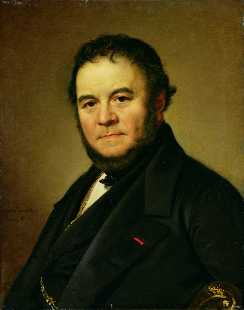Portret van Marie Henri Beyle, bekend als Stendhal (1783-1842) 1840 door Johan Olaf Sodermark